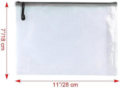 Oaimyy-16 PCS-Mesh Zipper Pouch, Plastic Zip File Folders Puzzle Bags Large - Image 2