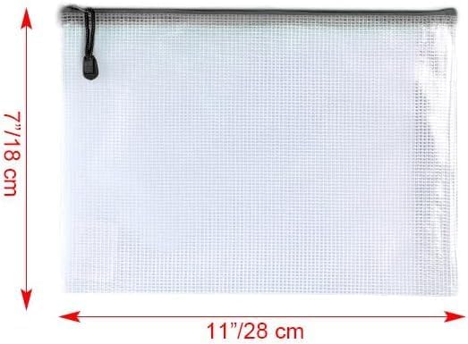 Oaimyy-16 PCS-Mesh Zipper Pouch, Plastic Zip File Folders Puzzle Bags Large - Image 2