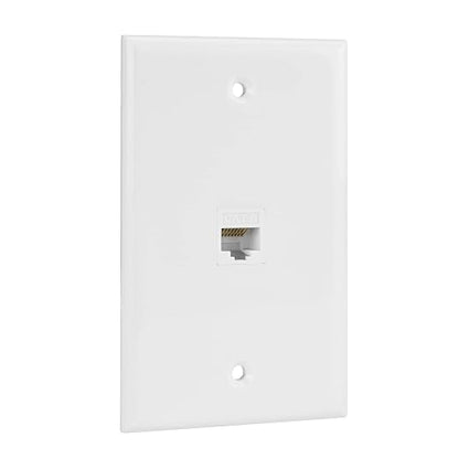 Ethernet Wall Plate, 1 Port Cat 6 RJ45 Keystone Female to Female Wall Plate by RICNOS