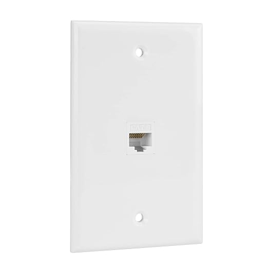 Ethernet Wall Plate, 1 Port Cat 6 RJ45 Keystone Female to Female Wall Plate by RICNOS