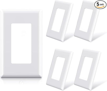 ELEGRP 1-Gang Glossy White Screwless Decorator Wall Plates, Standard Size by ELEGRP%7CELEGROUP