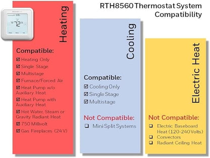 Honeywell Home RTH8560D 7 Day Programmable Touchscreen Thermostat - Image 3