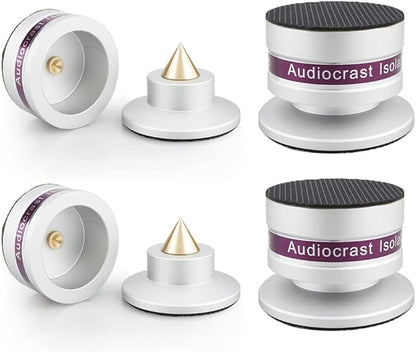 Tertullus 4 Pcs Aluminum Speaker Spike+Speaker Isolation Feet Top Pad Turntable by Tertullus