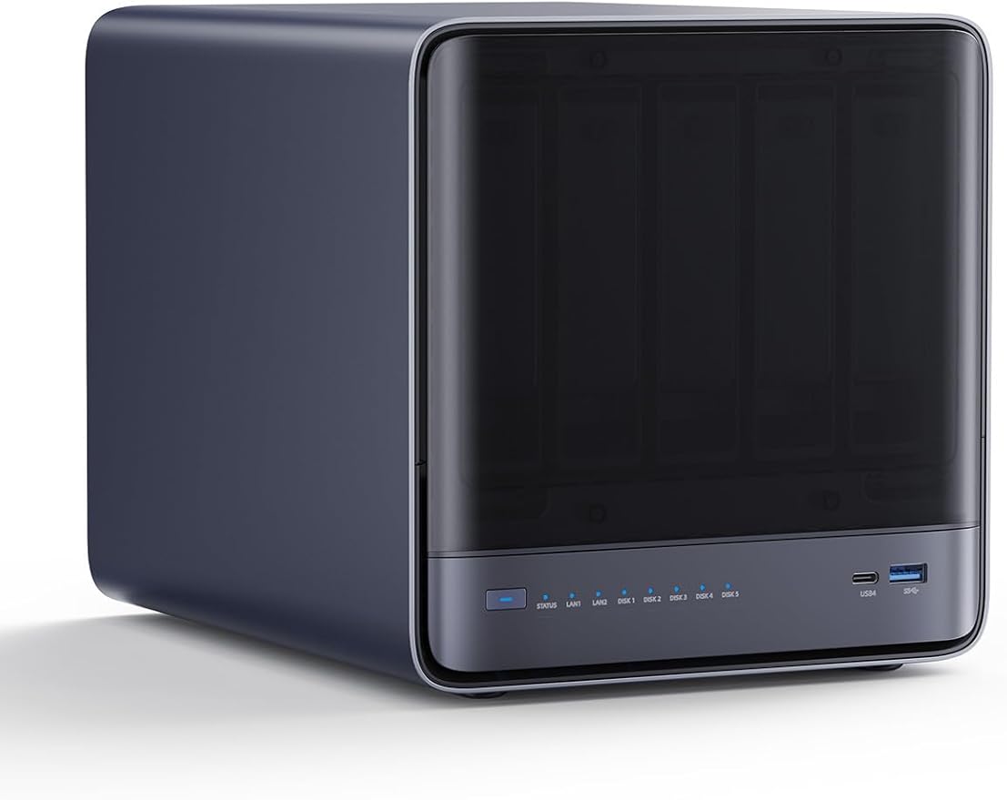 MINISFORUM N5 Pro 5-Bay Desktop AI NAS, AMD Ryzen AI 9 HX PRO 370 12-Core/24T by MINISFORUM