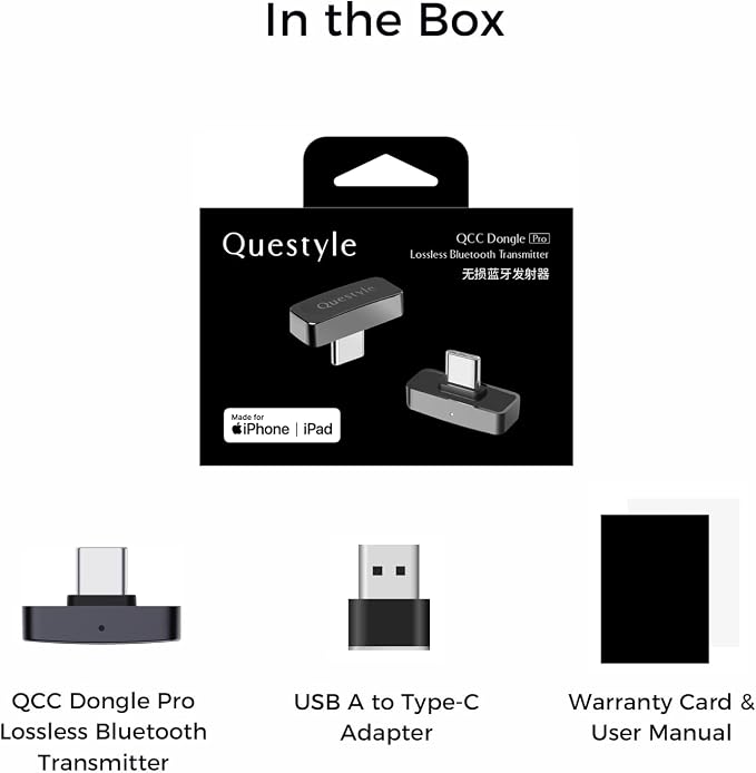 QCC Dongle Pro USB-C Bluetooth Adapter, aptX Lossless&aptX-Adaptive, Low - Image 9