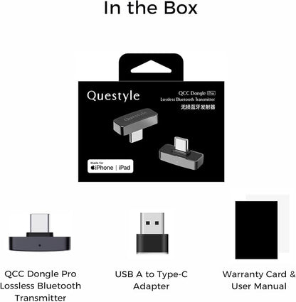 QCC Dongle Pro USB-C Bluetooth Adapter, aptX Lossless&aptX-Adaptive, Low - Image 9