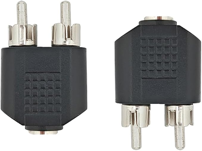 Hahiyo 3.2 F-2x3.2 RCA M Stereo Plug Interconnect Audio Two Males 3.2mm and one by HAHIYO
