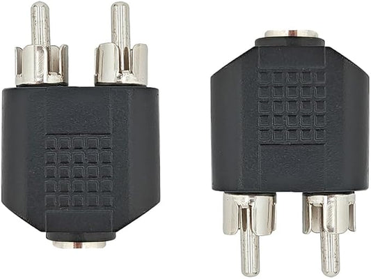 Hahiyo 3.2 F-2x3.2 RCA M Stereo Plug Interconnect Audio Two Males 3.2mm and one by HAHIYO