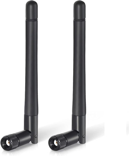 Tri-Band WiFi Antenna 3dBi High Gain 2.4GHz, 6GHz | Pair of Mini-Black | RP-SMA by HighZer0Electronics