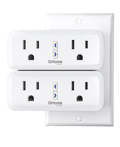 Dual Smart Plug 15A, GHome Smart Plugs Work by GhomeSmart