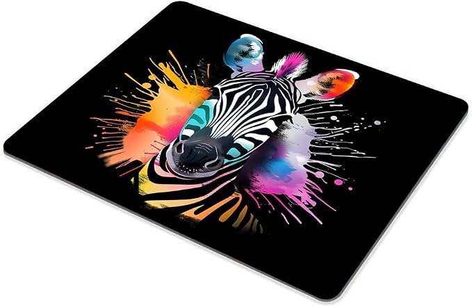 Square Mouse Pad Colorful Zebra-1, Gaming Mouse Pads - Image 6