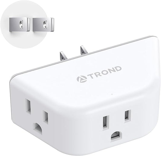 TROND 2 Prong to 3 Prong Outlet Adapter, 3-Way Angled Plug Extender by TRONDOfficial