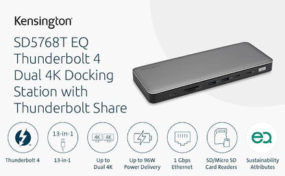 Kensington SD5768T EQ Thunderbolt 4 Docking Station, Dual 4K@60Hz via HDMI/TB4 - Image 5