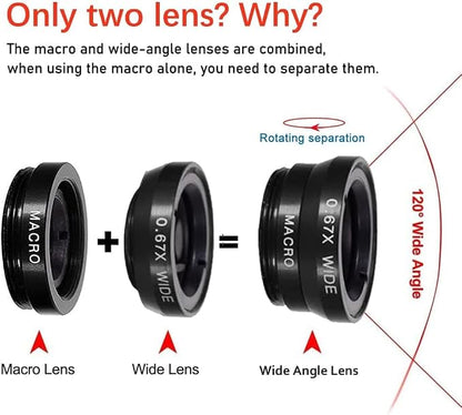3 in 1 Cell Phone Camera Lens Kit Wide Angle Macro Fisheye Lens - Image 6