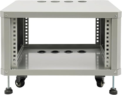 6U Stereo & Studio Rack with Wheels, Open Frame Audio Rack Cabinet, Rolling - Image 6
