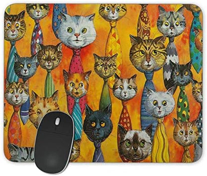 Non-Slip Rubber Mouse Pad, Funny Watercolor Cartoon Tie Cat Mouse pad … by Qien+BaiSei