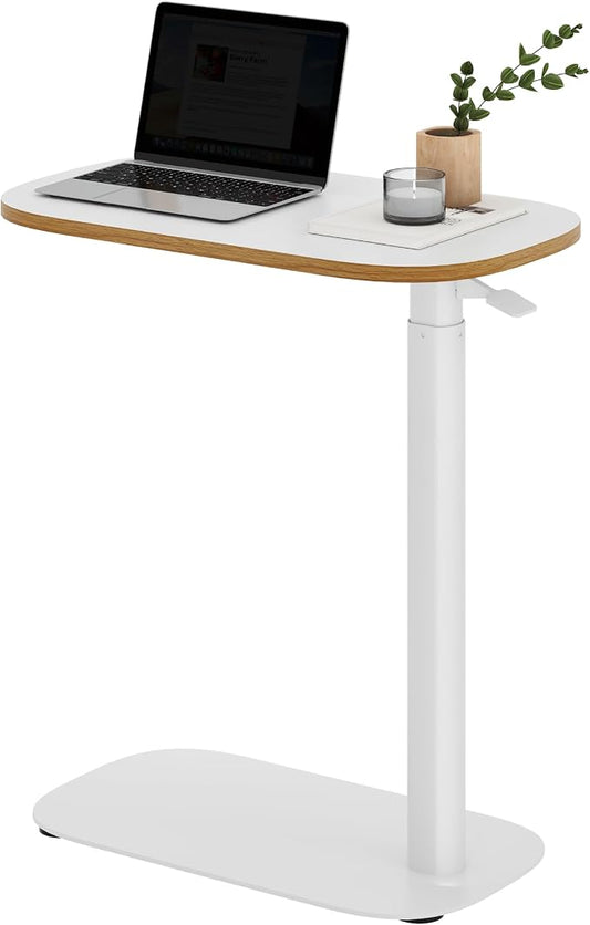 SANODESK Adjustable Overbed Bedside Table Pneumatic Adjustable Height Laptop by sanodesk