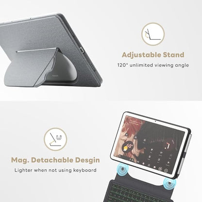 EIP Magnetix Keyboard Case for Google Pixel Tablet 11 inch, Adjustable Viewing - Image 3