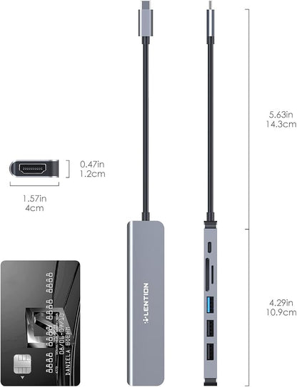 LENTION USB C Hub with 100W Charging, 4K HDMI, Dual Card Reader, USB 3.0 & 2.0 - Image 9