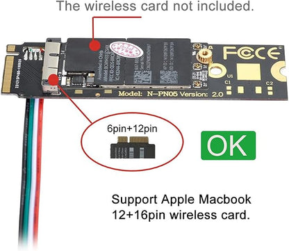 BCM94360CD BCM94360CS BCM943602CS BCM94360CS2 WiFi Card to M.2 NGFF Key-M NVME - Image 5