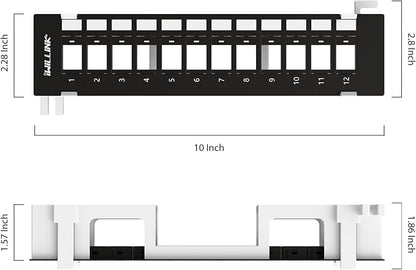 Iwillink Blank 12-Port Keystone Patch Panel - Image 5