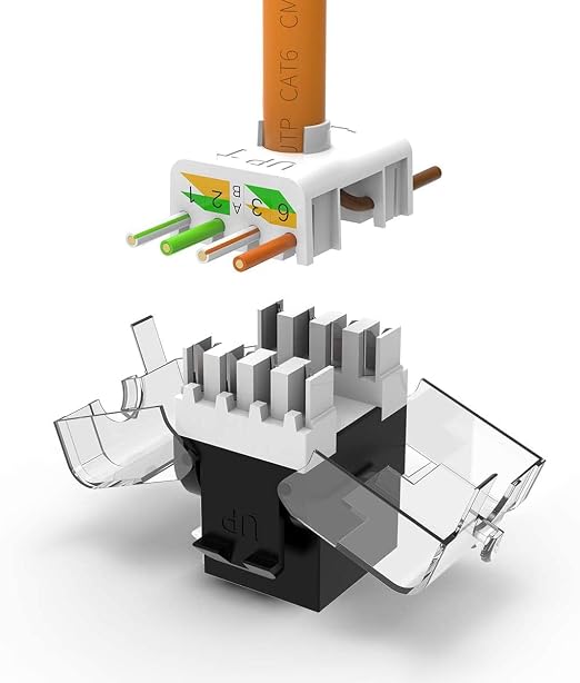 AMPCOM CAT6 Keystone Jack Tool-Less RJ45 UTP, No Punch-Down Tool Required - Image 3
