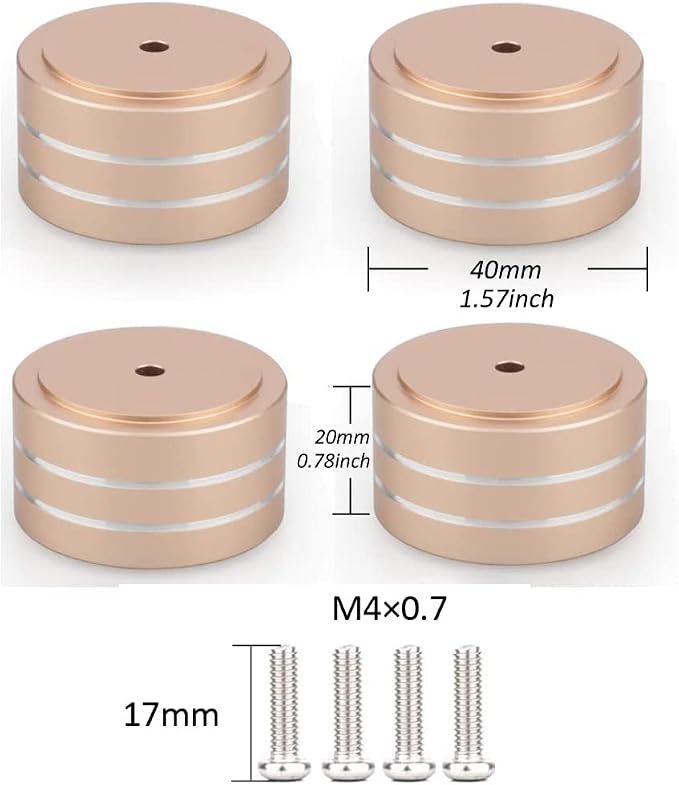 Tertullus 4 Pcs Speaker Feet Isolation 40x20mm Turntable Feet Aluminum Platform - Image 4