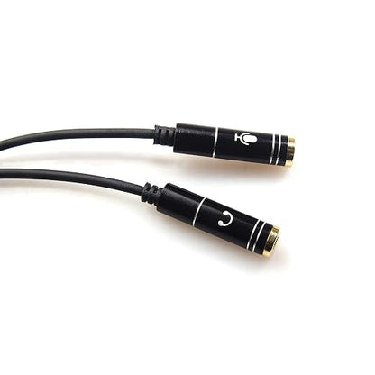 REXUS Black 2-Pack 3.5mm Y Splitter Stereo Audio Cable 4-Pole Male to 2 Female - Image 4
