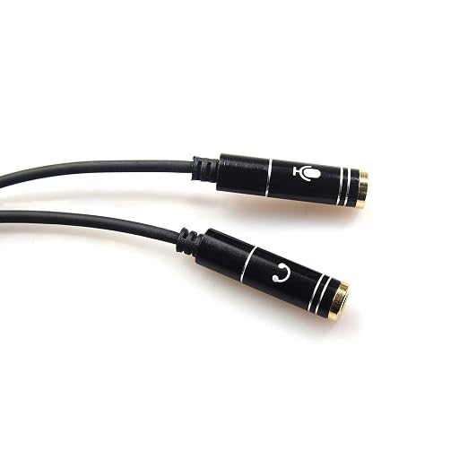REXUS Black 3.5mm Y Splitter Stereo Audio Cable 4-Pole Male to 2 Female - Image 2