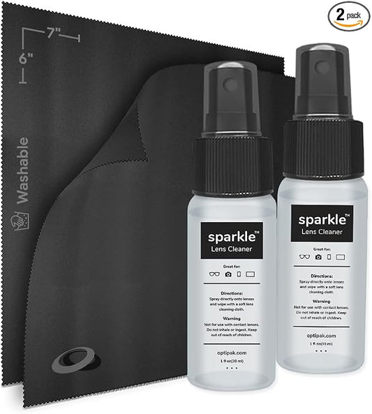 Sparkle Anti-Reflective Lens Cleaner Spray kit | 1oz Glasses Cleaner Spray + by OPTIPAK