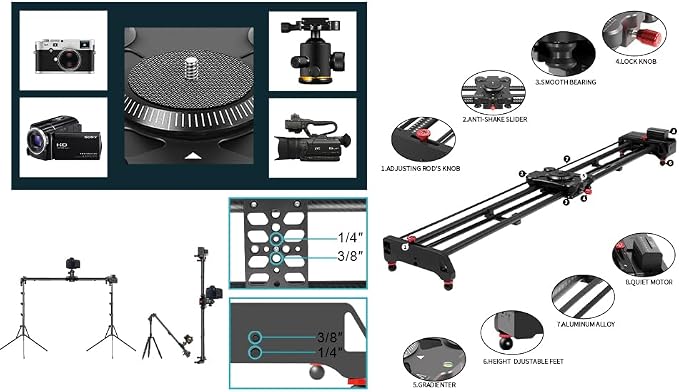 GVM Motorized Camera Slider, Support Video Mode, Time Lapse Photography - Image 4