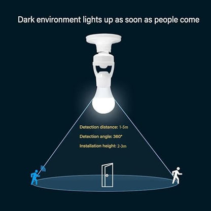 E26/E27 Motion Sensor Light Socket Adapter – Smart Screw-in Bulb Holder - Image 4