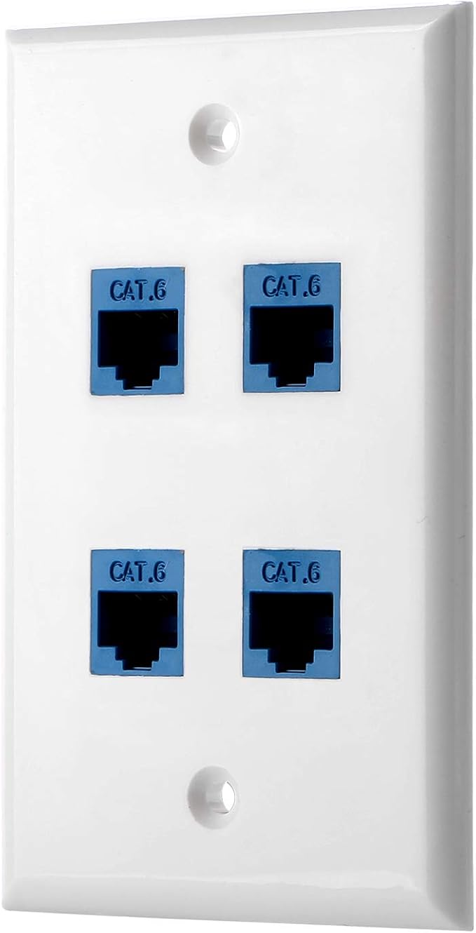 Cat6 Keystone Ethernet Wall Plate Female to Female by POKIVIR