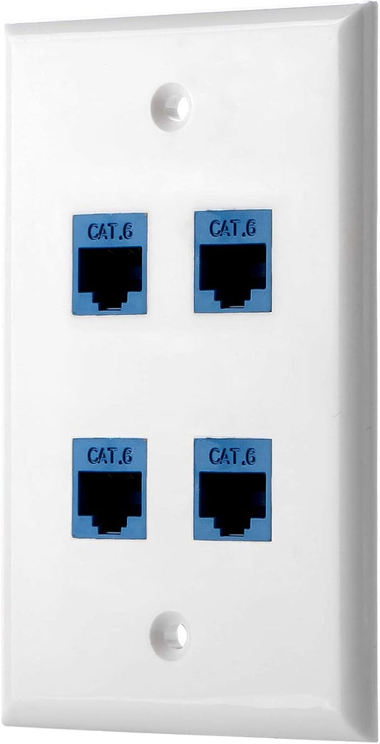 Cat6 Keystone Ethernet Wall Plate Female to Female by POKIVIR