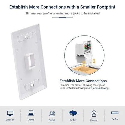 50-Pack Cat6 Tool-Less RJ45 Keystone Jack, No Punch-Down Tool Required Module - Image 4