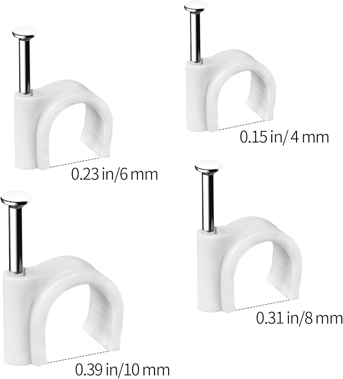 Cable Clips, 4mm 6mm 8mm 10mm, Wire Wall Clips - Image 7