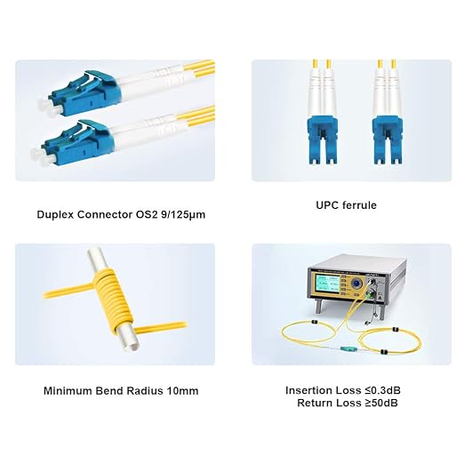 FLYPROFiber- 1M/3ft OS2 LC to LC Fiber Patch Cable | Length Options: 0.2m-300m - Image 3