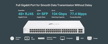 TP-Link Festa FS352G 52 Port Gigabit Smart Managed Network Switch - Image 4