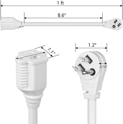 DEWENWILS 1FT Extension Cord Indoor, 14 Gauge Short Flat Plug Extension Cord - Image 8