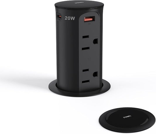 Pop up Outlet for Countertop, 2.5 Inch Hole Desktop Power Grommet, Recessed by Jgstkcity