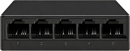 5 Port Fast Ethernet Switch 100Mbps USB 5V Powered Black Plastic Desktop by PULVISION