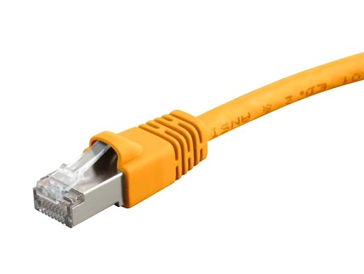 Monoprice Cat6A 14ft Yellow Patch Cable Double Shielded 26AWG 10G Pure Bare by Monoprice