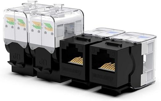 AMPCOM CAT6 Keystone Jack Tool-Less RJ45 UTP, No Punch-Down Tool Required by AMPCOM