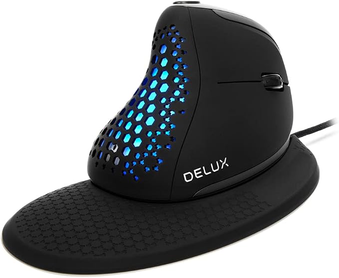 DeLUX Seeker Wired Ergonomic Vertical Mouse by DeLUX