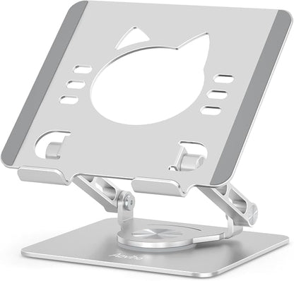 Tablet Stand 360° Rotating Aluminum Holder, Adjustable, Portable and Foldable by Aoviho