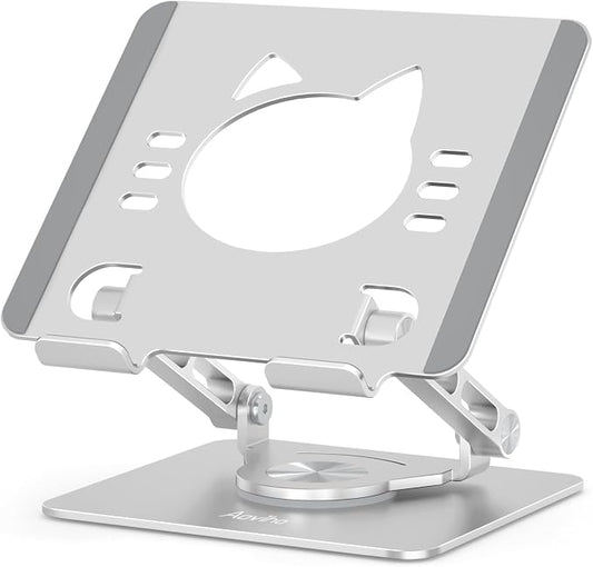 Tablet Stand 360° Rotating Aluminum Holder, Adjustable, Portable and Foldable by Aoviho