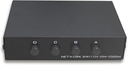 Toptekits 4 Port Way 8P8C RJ45 Network Ethernet Splitter Manual ABCD Sharing - Image 3