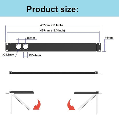 1U Hinged Rack Panel 2D XLR HDMI Audio Rack Mount Panel - Image 2
