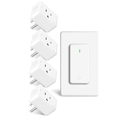 Remote Switch Outlet, Wireless On/Off Light Switch Wall Mounted, TUV Listed by greencycle