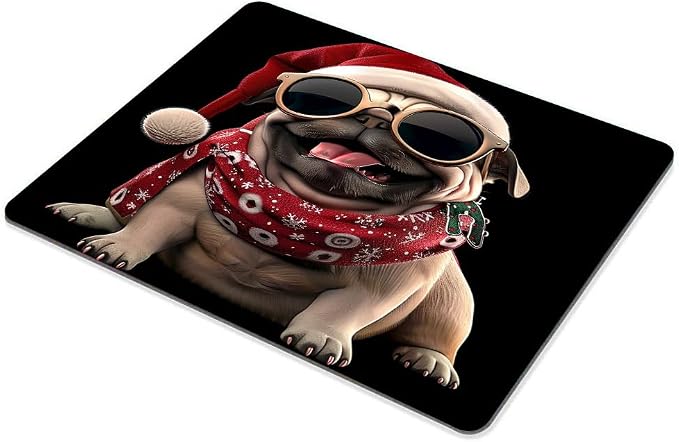 Square Mouse Pad 3D Dog-Santa Hat-1, Gaming Mouse Pads - Image 6